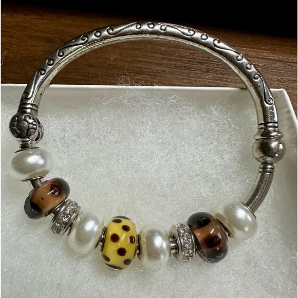 Brighton Silver Bangle Bracelet with Charms. Includes
9 charms ✨✨✨ - Picture 2 of 6